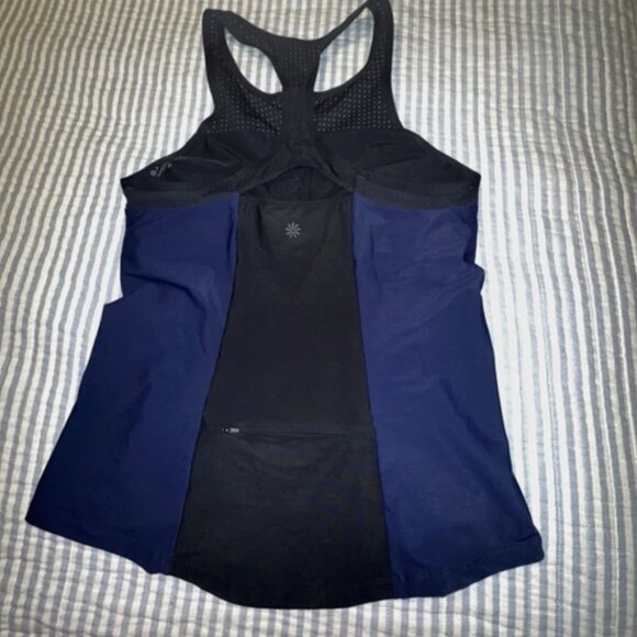 NWOT ATHLETA Bonaire Rashguard Tankini Top Black/Blue Size M Retail $84 - Picture 7 of 11
